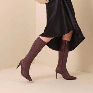 Freya Knee High Boots in Burgundy Leather DUOBOOTS size 10